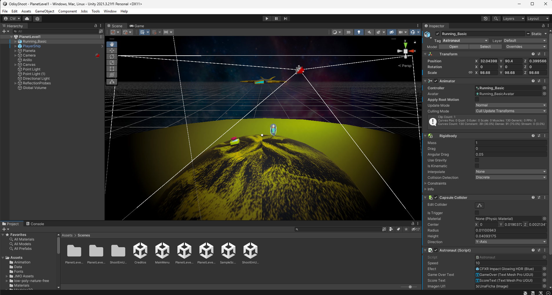 esenario juego unity