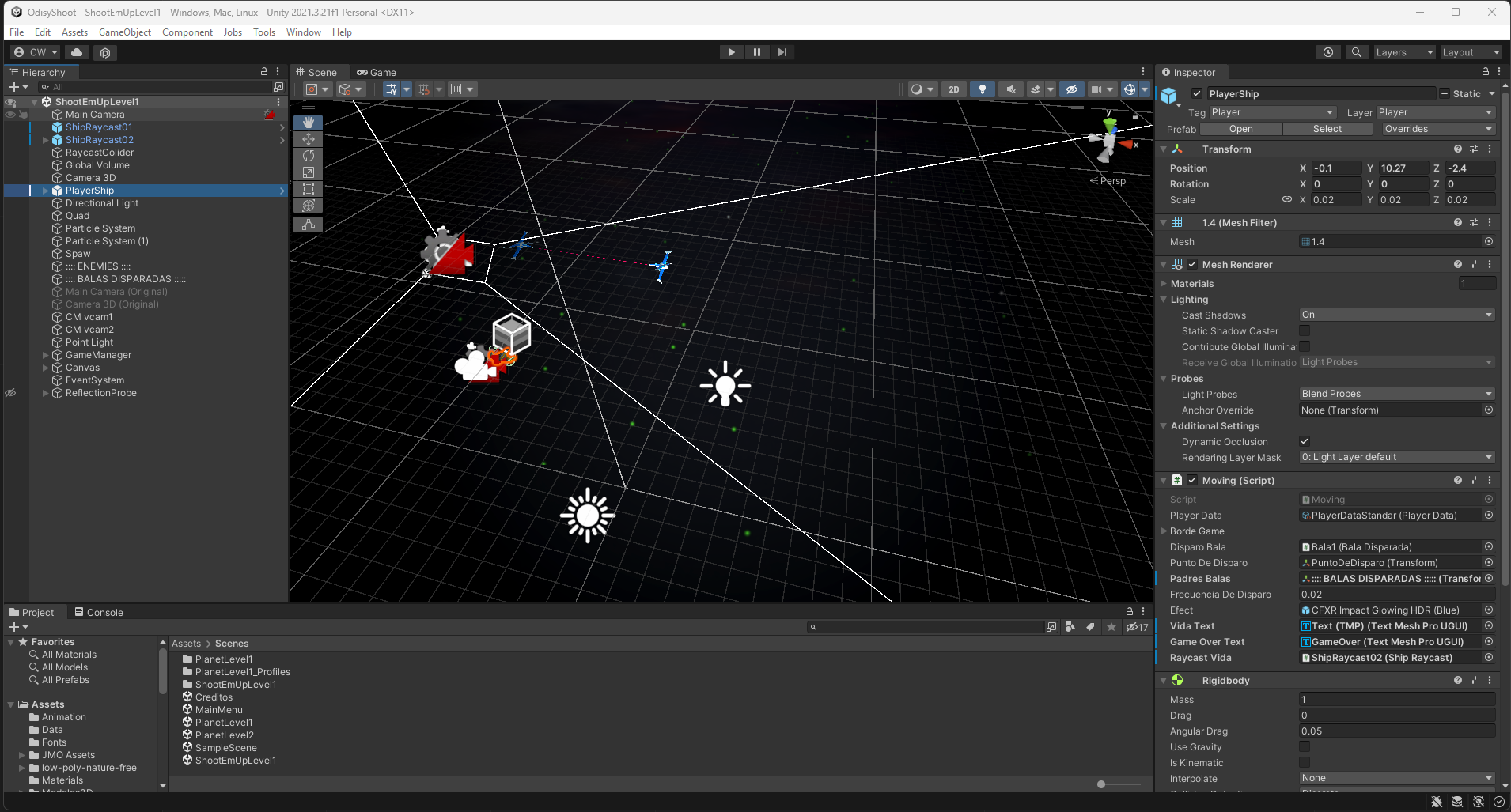 esenario juego unity